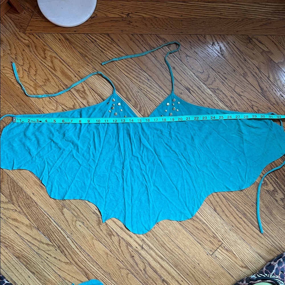 VTG Frederick’s of Hollywood teal studded skirt set - Picture 3 of 4